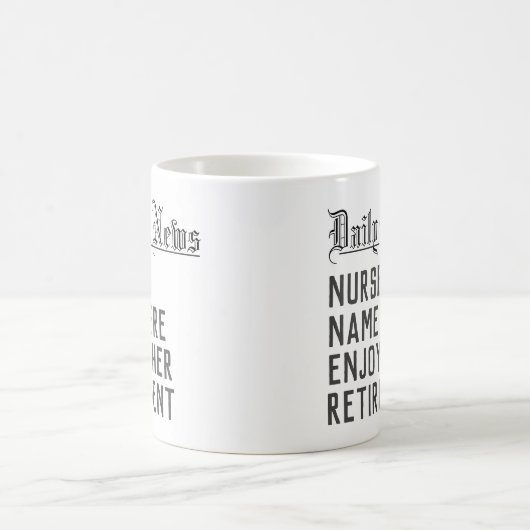 Mug Cadeau de retraite pour une infirmière (Centre)