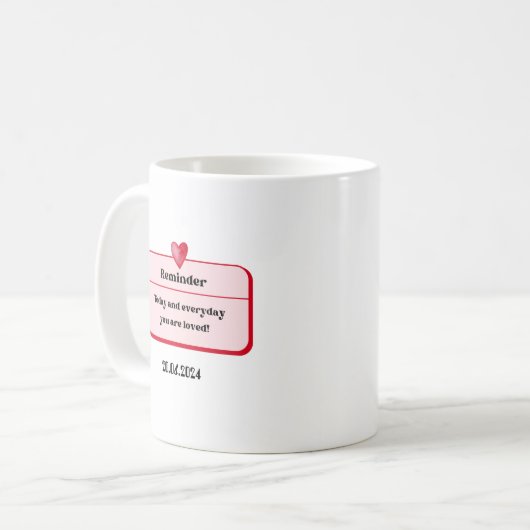 Mug Cadeau de Saint Valentin Reminder (Devant gauche)