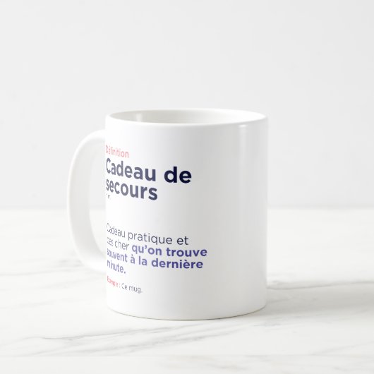Mug Cadeau de secours (Devant gauche)