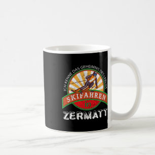 Mug Cadeau de ski vintage pour skieurs de Zermatt
