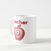 Mug Cadeau de sonneries de pomme rouge enseignant (Devant gauche)
