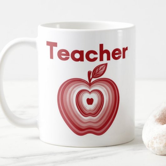 Mug Cadeau de sonneries de pomme rouge enseignant