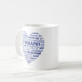Mug Cadeau de sonographe à cœur bleu de spécialité de (Devant gauche)
