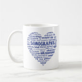 Mug Cadeau de sonographe à cœur bleu de spécialité de (Gauche)