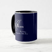 Mug Cadeau de témoin de mariage Moderne Monogramme + N (Devant gauche)