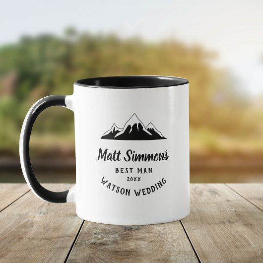Mug Cadeau de témoin de mariage rustique en montagne M