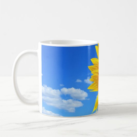 Mug Cadeau de tournesol jaune et d'abeilles (Gauche)