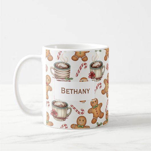 Mug Cadeau de vacances chocolat chaud homme en pain d' (Gauche)