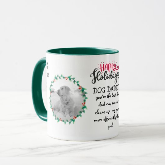 Mug Cadeau de vacances pour DOG maman ou papa ajouter  (Devant gauche)