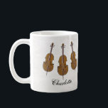 Mug Cadeau de violoncelle personnalisé<br><div class="desc">Mug cadeau de violoncelle personnalisé.  Le cadeau parfait pour un violoncelliste à l'occasion de leur anniversaire ou de Noël.  Ou comme un remerciement pour un professeur de musique.  Des cartes de voeux assorties sont également disponibles dans ce design élégant.</div>