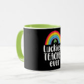 Mug Cadeau d'école pour enseignant le plus chanceux St (Devant gauche)