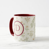 Mug Cadeau d'initiale de monogramme Bohème Saules & Fr (Devant gauche)