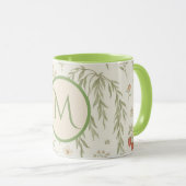 Mug Cadeau d'initiale de monogramme Boho Willow & Frai (Devant droit)