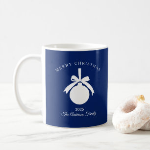Mug Cadeau d'ornement rustique blanc bleu saphir perso