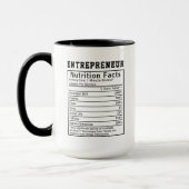 Mug Cadeau drôle de faits nutritionnels pour entrepren (Gauche)