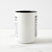 Mug Cadeau drôle de faits nutritionnels pour entrepren (Centre)