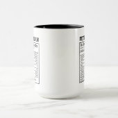 Mug Cadeau drôle de faits nutritionnels pour vétérinai (Centre)