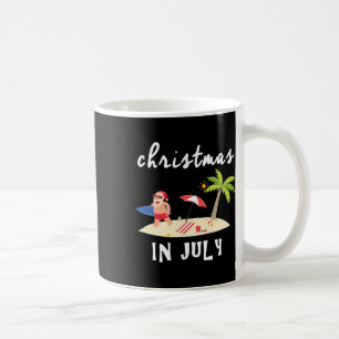 Mug Cadeau drôle de Noël en juillet avec Santa surf po