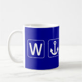 Mug Cadeau drôle de Wanchor d'Ancre de W (Gauche)