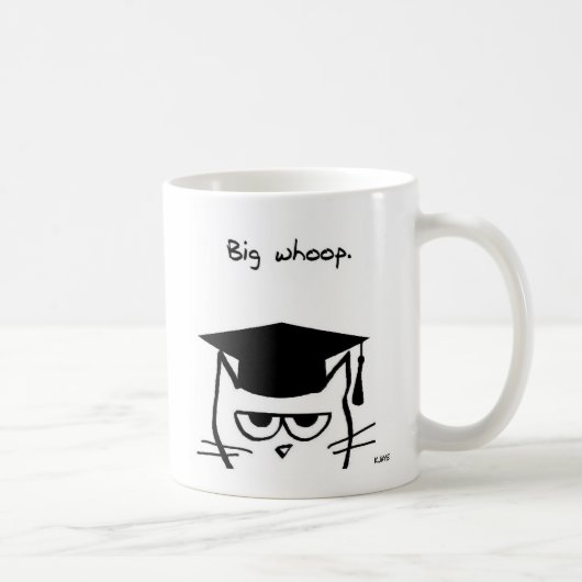 Mug Cadeau drôle d'obtention du diplôme - le chat (Droite)