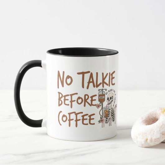 Mug Cadeau drôle pour amateur de chat sans café (Avec donut)