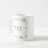 Mug Cadeau du 50e anniversaire du Mariage d'or (Devant gauche)