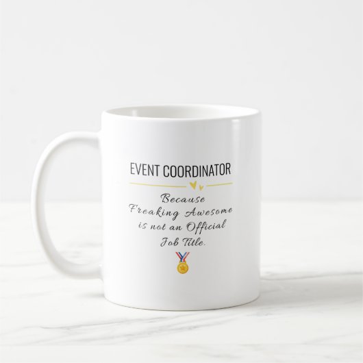 Mug Cadeau du coordinateur d'événements - Appréciation (Gauche)
