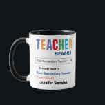 Mug Cadeau du meilleur enseignant secondaire<br><div class="desc">Customisez cette drôle de coutume meilleure tasse cadeau pour enseignant pour faire un cadeau qu'ils aimeront. Un grand cadeau pour les enseignants de l'école à domicile,  les enseignants aides et professeurs.</div>