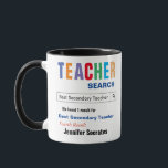 Mug Cadeau du meilleur enseignant secondaire<br><div class="desc">Customisez cette drôle de coutume meilleure tasse cadeau pour enseignant pour faire un cadeau qu'ils aimeront. Un grand cadeau pour les enseignants de l'école à domicile,  les enseignants aides et professeurs.</div>