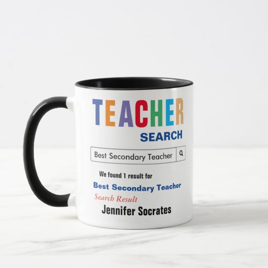 Mug Cadeau du meilleur enseignant secondaire (Gauche)