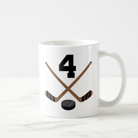 Mug Cadeau du numéro 4 du Jersey de joueur de hockey (Droite)