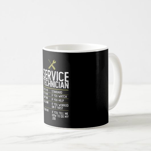 Mug Cadeau du technicien de service - Idée actuelle (Devant droit)