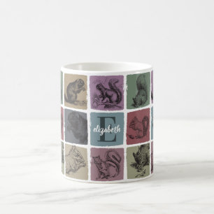 Mug Cadeau Écureuil Personnalisé Initial Retro Forêt N