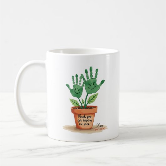 Mug Cadeau Éditable Enseignant Avec Empreinte D'Art (Gauche)