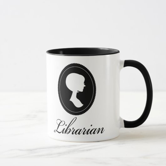Mug Cadeau élégant de bibliothécaire de silhouette (Droite)