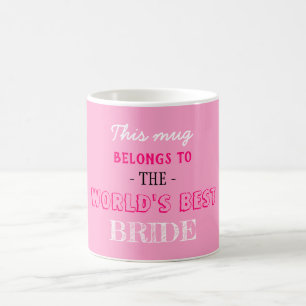 Mug Cadeau élégant rose, meilleur du monde pour la mar