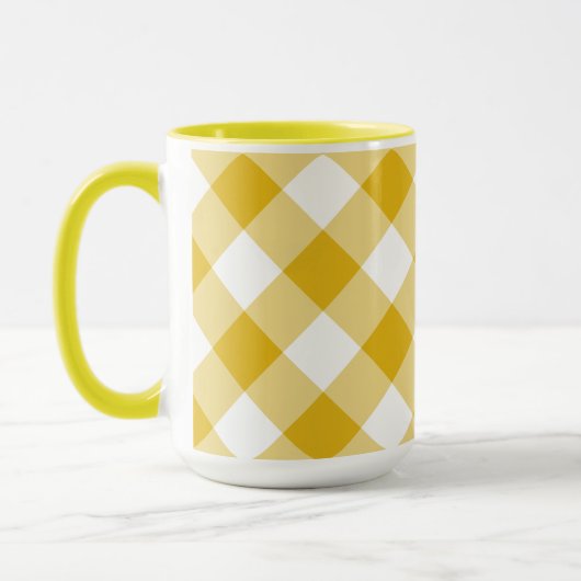 Mug Cadeau En vichy jaune (Gauche)