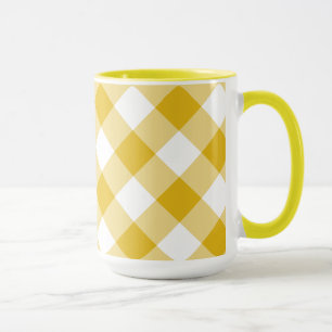 Mug Cadeau En vichy jaune