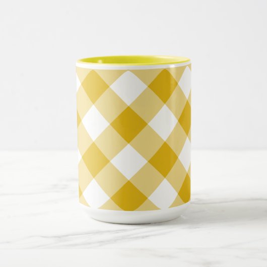 Mug Cadeau En vichy jaune (Centre)
