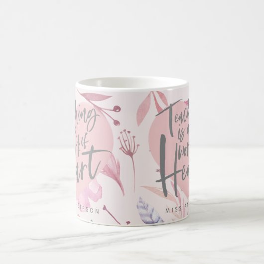 Mug Cadeau enseignant aquarelle coeur (Centre)