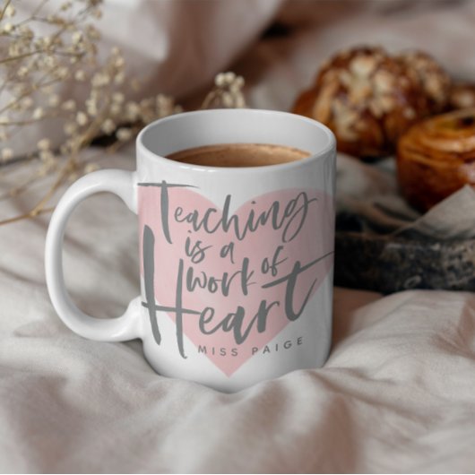 Mug Cadeau enseignant aquarelle coeur