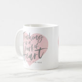 Mug Cadeau enseignant aquarelle coeur (Devant gauche)