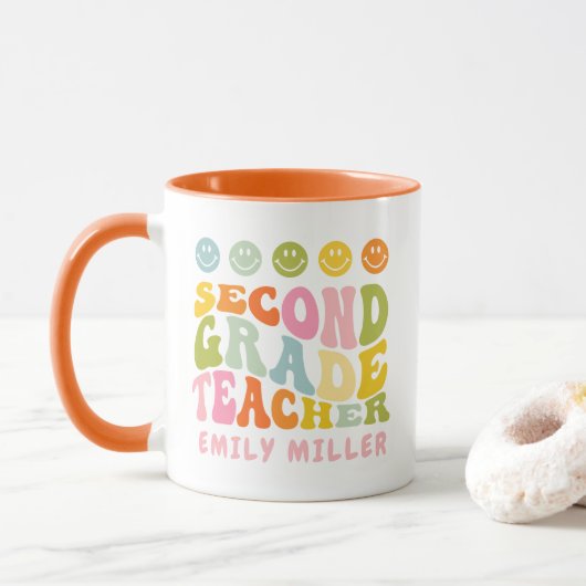 Mug cadeau enseignant de deuxième année (Avec donut)