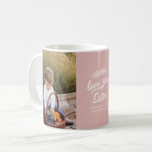 Mug cadeau familial photo petit-enfant typographie sim