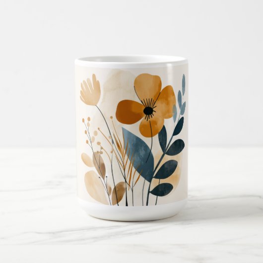 Mug Cadeau Féminin Fleur de Boho Aquarelle (Centre)