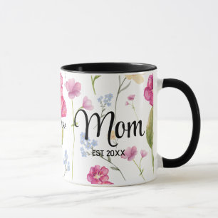Mug Cadeau Fleur Fleur Sauvage Nouvelle Maman Maman Ét
