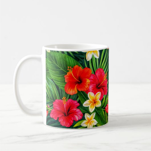 Mug Cadeau floral tropical - Hibiscus coloré (Gauche)