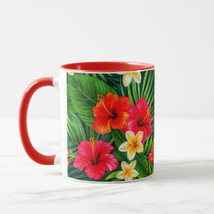 Mug Cadeau floral tropical - Hibiscus coloré