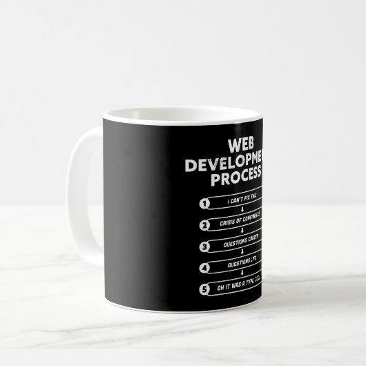 Mug Cadeau Geek de codage de processus de développemen (Devant gauche)