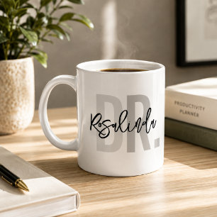 Mug Cadeau Gif tendance de docteur PhD Nom personnalis